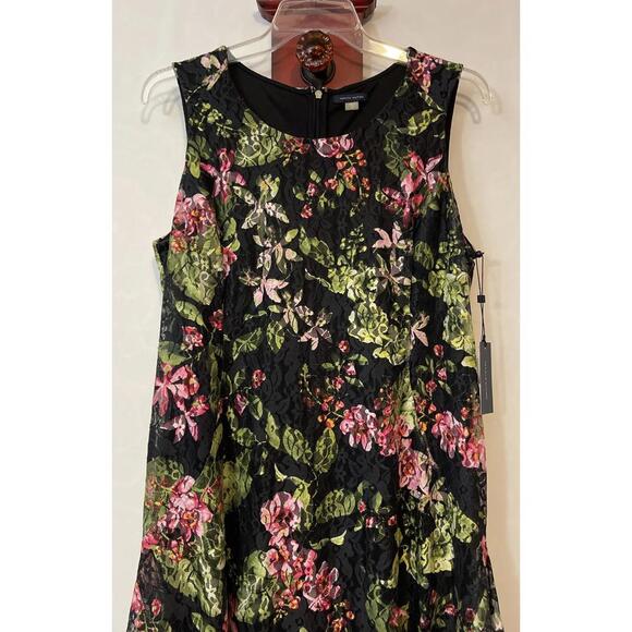 Tommy Hilfiger Womens Size 18 Black Floral Layered Knee Length Dress NWT! A3471 - Picture 4 of 12